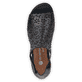 
Asphaltschwarze remonte Damen Keilsandaletten D3056-01 mit einer dämpfenden Sohle. Schuh von oben