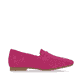 Magentafarbene remonte Damen Loafer D0K02-31 mit einem Elastikeinsatz. Schuh Innenseite.