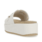 Vanillebeige remonte Damen Pantoletten D1N51-80 mit modischer Kette. Schuh von hinten.
