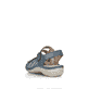 Blaue remonte Riemchensandalen D7647-16 mit Klettverschluss sowie Komfortweite G. Schuh von hinten.