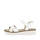 Weiße remonte Riemchensandalen D2049-83 mit einem Klettverschluss. Schuh Außenseite.