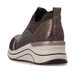 Mocassins remonte métalliques végan femmes D0T08-90 avec fermeture éclair. Chaussure vue de l'arrière.