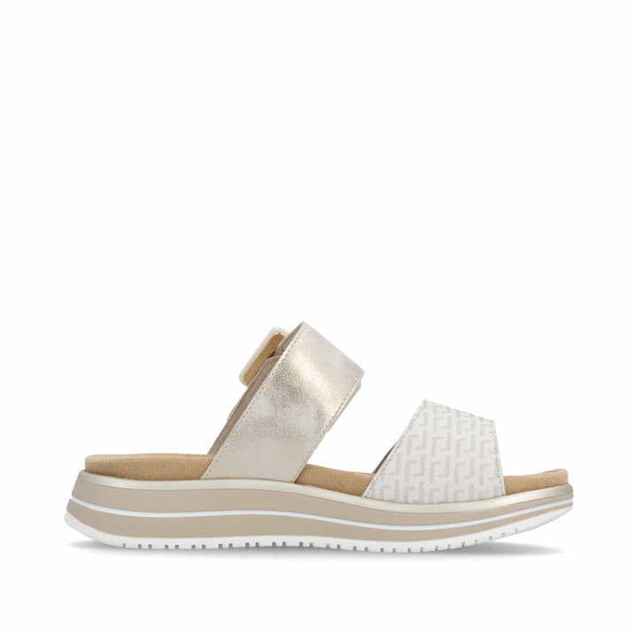 Mules remonte métalliques pour femme D1J61-90 avec finition métallisée. Côté intérieur de la chaussure.