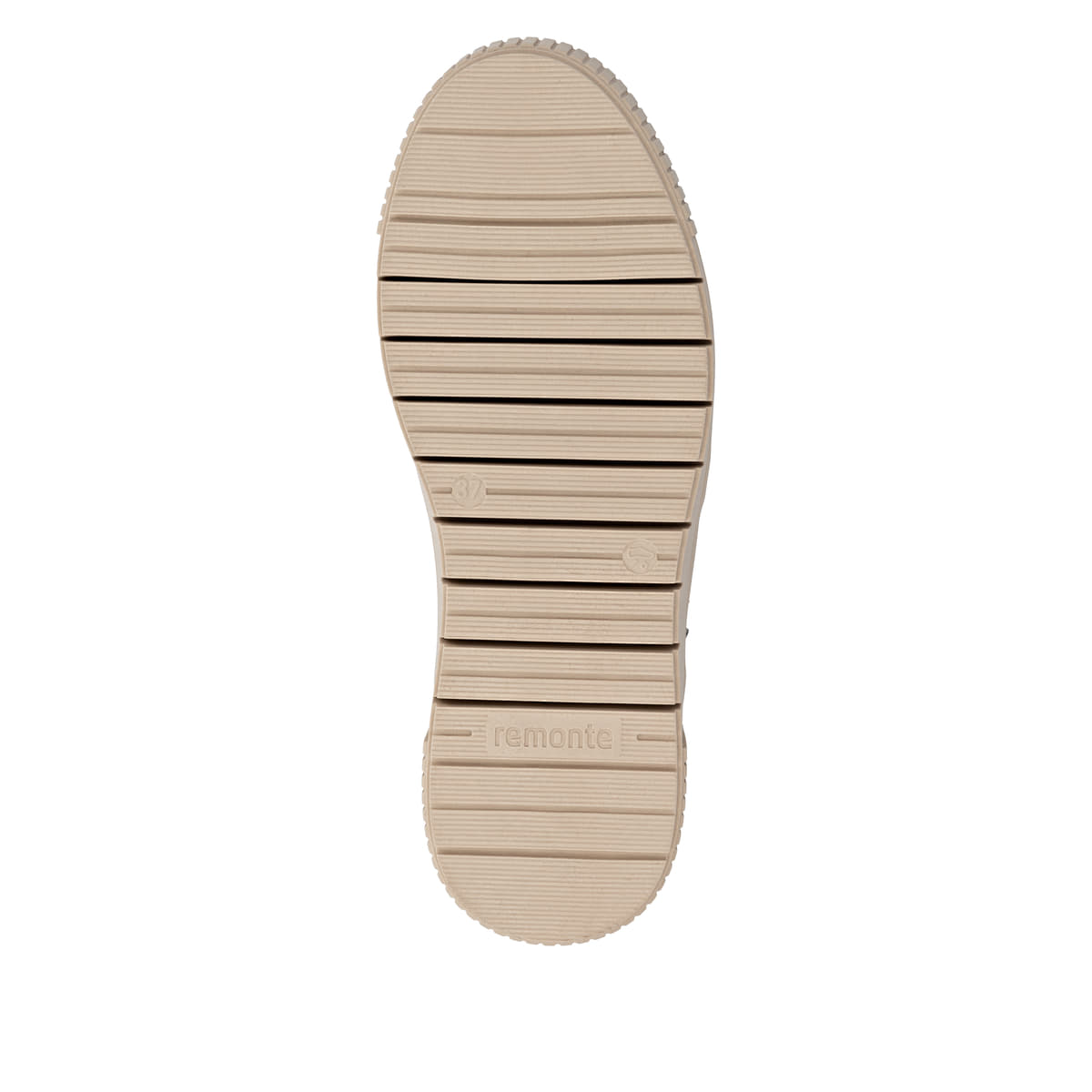 Schwarz-beige remonte Damen Kurzstiefel D3B70-03 mit modernen Ziernähten. Schuh Laufsohle.