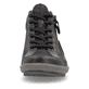 Schwarz-bronzene remonte Damen Schnürstiefel R1477-90 mit einem Reißverschluss. Schuh von vorne.