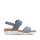 Sandales à lanières remonte bleues femme R6853-15 avec boucle tendance. Côté intérieur de la chaussure.