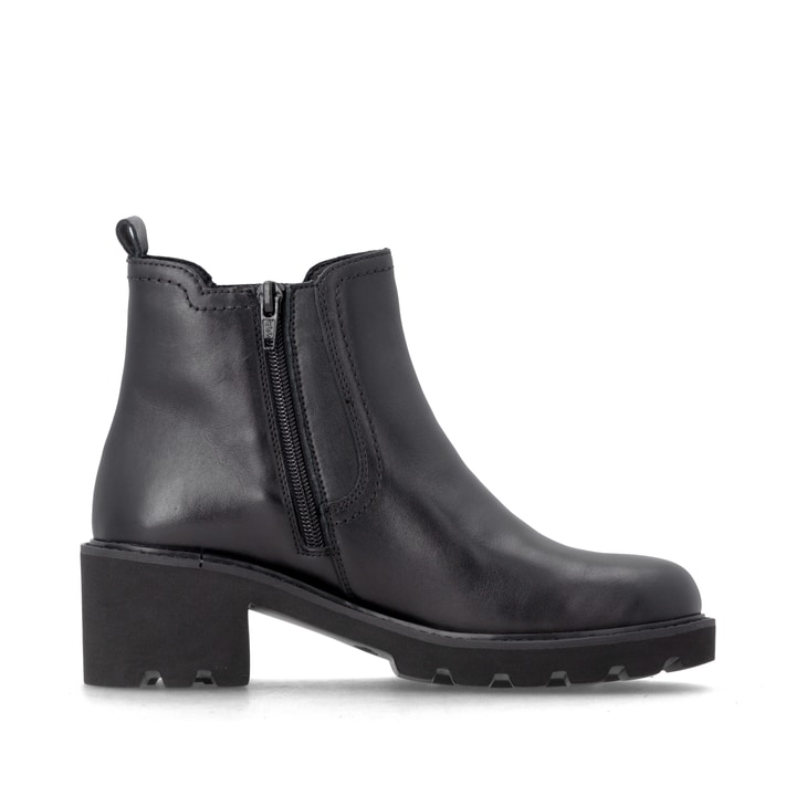 Schwarze remonte Chelsea Boots D0A70-00 mit Reißverschluss sowie Komfortweite G. Schuh Innenseite.