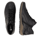Schwarz-bronzene remonte Damen Schnürstiefel R1454-03. Schuh von oben, liegend.