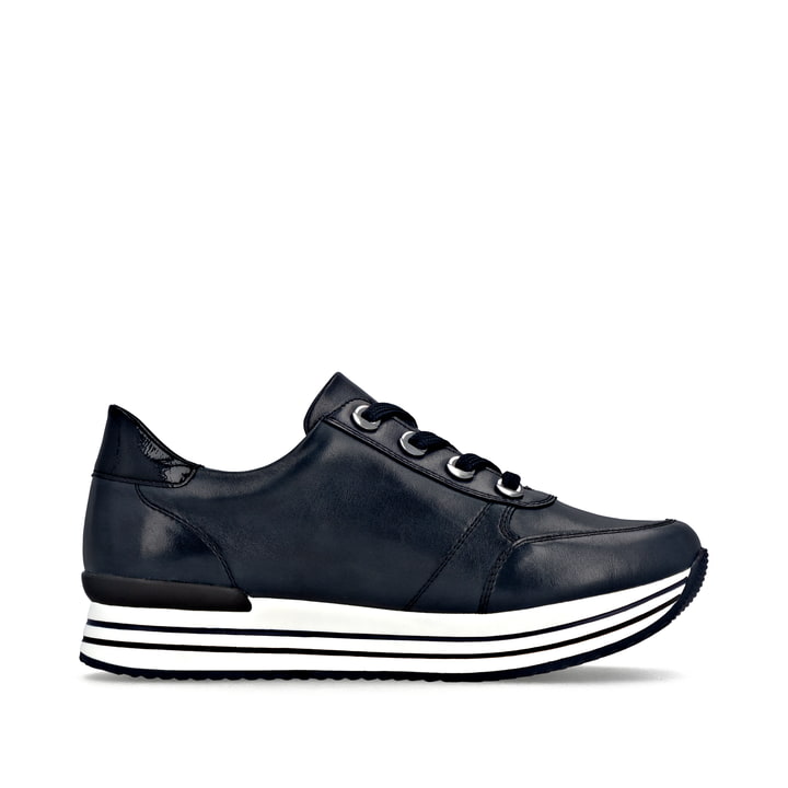 Blaue remonte Damen Sneaker D1302-14 mit wasserabweisender remonteTEX-Membran. Schuh Innenseite.