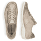 Metallische remonte Damen Schnürschuhe R3403-60 mit einem Reißverschluss. Schuh von oben, liegend.