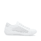 Weiße remonte Damen Schnürschuhe D1E08-80 mit einem Reißverschluss. Schuh Innenseite.