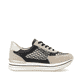 Schwarze vegane remonte Damen Sneaker Low D1329-03 mit einem Reißverschluss. Schuh Innenseite.
