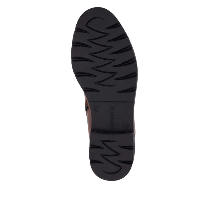 Braune remonte Chelsea Boots D2Q70-22 mit wasserabweisender TEX-Membran. Schuh Laufsohle.