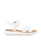 Weiße remonte Riemchensandalen D3J52-80 mit trendiger Schnalle. Schuh Innenseite.