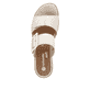 Beige remonte Damen Pantoletten D6463-60 mit einem Klettverschluss. Schuh von oben.
