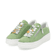 Grüne remonte Damen Sneaker Low D1C06-52 mit Reißverschluss sowie Komfortweite G. Schuhpaar seitlich schräg.