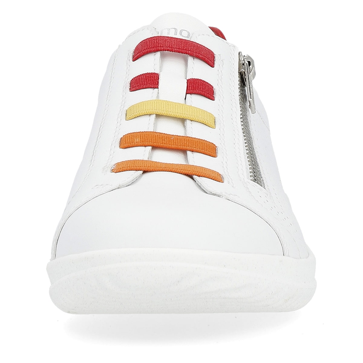 Lilienweiße remonte Damen Schnürschuhe D1E02-80 mit einem Reißverschluss. Schuh von vorne.