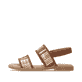 Sandales à lanières remonte marron vegan pour femme D3646-24. Côté extérieur de la chaussure.