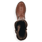 Braune remonte Hochschaftstiefel R6590-22 mit einem Reißverschluss. Schuh von oben.