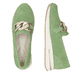 Grüne remonte Damen Loafer D1G11-52 mit Gummizug sowie gepolsterter Einlegesohle. Schuh von oben, liegend.