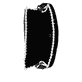 Cabas remonte Q0771-00 noir avec bordure crochetée, bretelles amovibles et poche intérieure amovible. Ouvert.