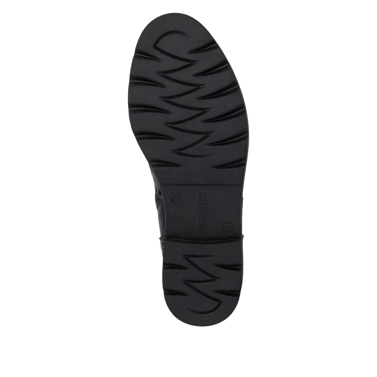 Schwarze remonte Damen Schnürstiefel D2Q73-00 mit einem Reißverschluss. Schuh Laufsohle.