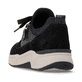 Mocassins remonte noirs femmes D3V01-02 avec fermeture éclair décorative. Chaussure vue de l'arrière.