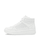 Weiße remonte Damen Sneaker High D0J70-84 mit einem Reißverschluss. Schuh Außenseite.
