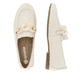Macciatoweiße remonte Damen Loafer D0K00-80 mit einem Elastikeinsatz. Schuh von oben, liegend.