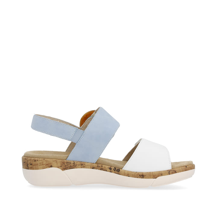 Blaue remonte Damen Riemchensandalen R6853-10 mit Klettverschluss. Schuh Innenseite.