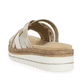 Metallische vegane remonte Damen Pantoletten D0Q50-90 mit weicher Einlegesohle. Schuh von hinten.