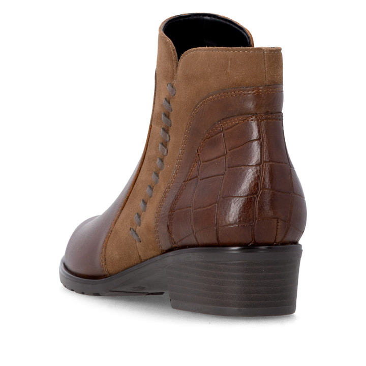 Bottines remonte marron pour femme D6893-22. Chaussure vue de dessus.