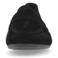 Nachtschwarze remonte Damen Loafer D0K02-00 mit einem Elastikeinsatz. Schuh von vorne.