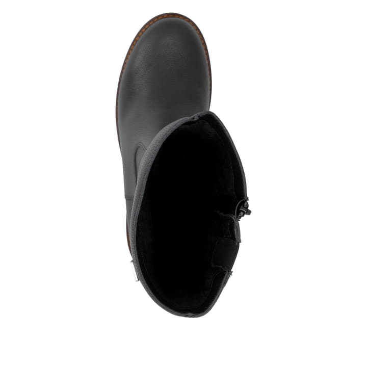 Schwarze remonte Hochschaftstiefel D0A75-01 mit wasserabweisender TEX-Membran. Schuh von oben.