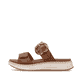 Braune remonte Damen Pantoletten D3J51-24 mit trendiger Schnalle. Schuh Außenseite.