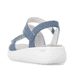 Blaue remonte Riemchensandalen D3L51-14 mit Klettverschluss sowie Extraweite H. Schuh von hinten.