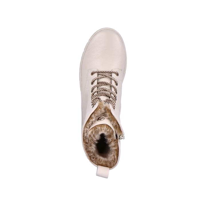 Hellbeige remonte Damen Schnürstiefel D0E72-60 mit Schnürung und Reißverschluss. Schuh von oben