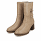 
Sandbeige remonte Damen Stiefeletten D0V71-20 mit einer Profilsohle mit Blockabsatz. Schuh seitlich schräg