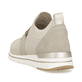 Beige remonte Damen Slipper R6713-60 mit einem Gummizug sowie der Komfortweite G. Schuh von hinten.