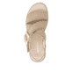 Sandales compensées remonte beiges femme D3N51-62 avec boucle tendance. Chaussure vue de dessus.