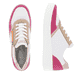 Weiße remonte Damen Sneaker Low D0J01-84 mit einem Reißverschluss. Schuh von oben, liegend.