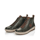 
Grüngraue remonte Damen Schnürschuhe D0771-54 mit Schnürung und Reißverschluss. Schuhpaar schräg.