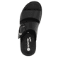 Schwarze remonte Damen Pantoletten D2K51-00 mit einem Klettverschluss. Schuh von oben.