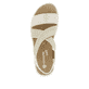 Goldene remonte Riemchensandalen D1J50-90 mit einem Gummizug. Schuh von oben.