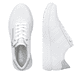 Weiße remonte Damen Schnürschuhe D2V03-80 mit Reißverschluss sowie Extraweite H. Schuh von oben, liegend.