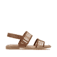 Sandales à lanières remonte marron vegan pour femme D3646-24. Côté intérieur de la chaussure.