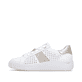 Weißbeige remonte Damen Schnürschuhe D3E04-80 mit dekorativem Schmuckdetail. Schuh Außenseite.