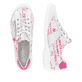 Weiße remonte Damen Schnürschuhe R3403-81 mit einem Reißverschluss. Schuh von oben, liegend.