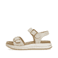 Beige remonte Riemchensandalen D1J51-80 mit einem Klettverschluss. Schuh Außenseite.