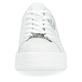 Frostweiße vegane remonte Damen Sneaker D1C03-80 mit einer Schnürung. Schuh von vorne.